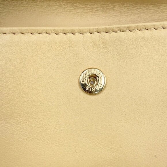 CHANEL Matelasse Bifold Wallet Compact Wallet Size Small Calfskin Yellow - Picture 10 of 14